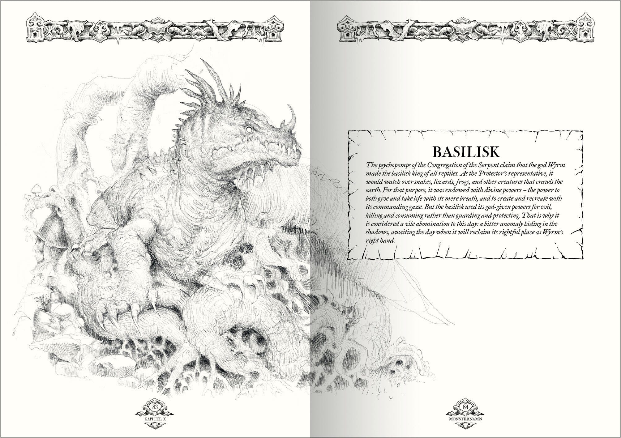 Modiphius Forbidden Lands Book of Beasts bestiario GDR rigido