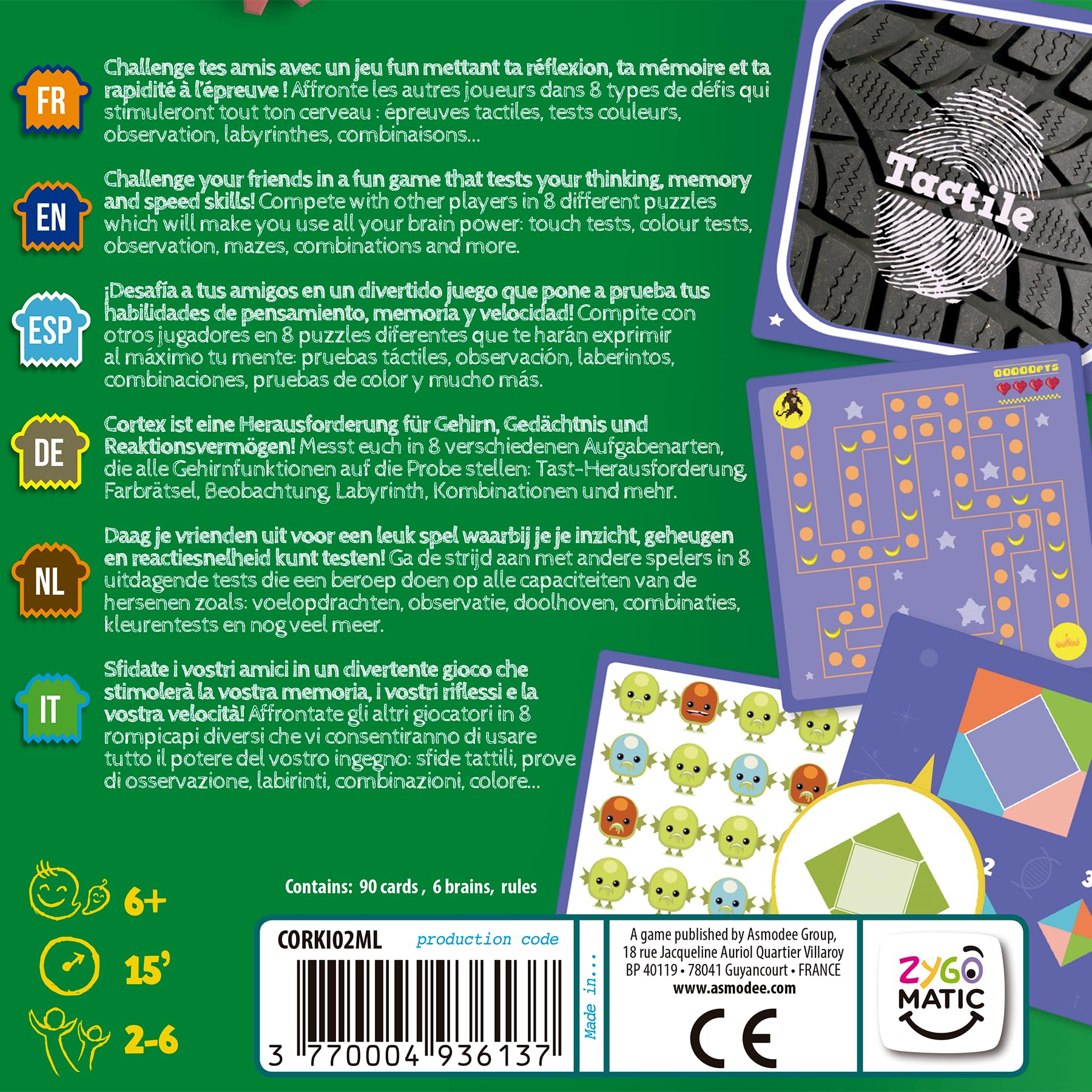Asmodee Cortex Challenge Kids gioco tavolo 2-6 giocatori italiano