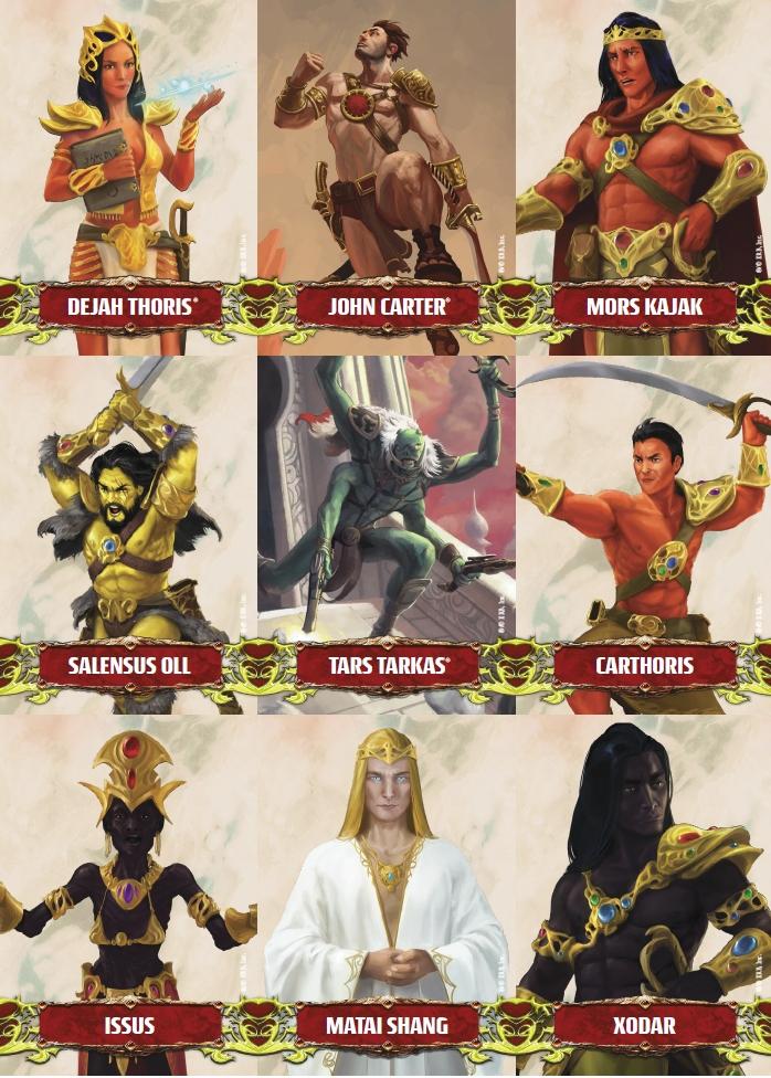 John Carter of Mars Character Token Card Deck mazzo carte PDF 55 carte