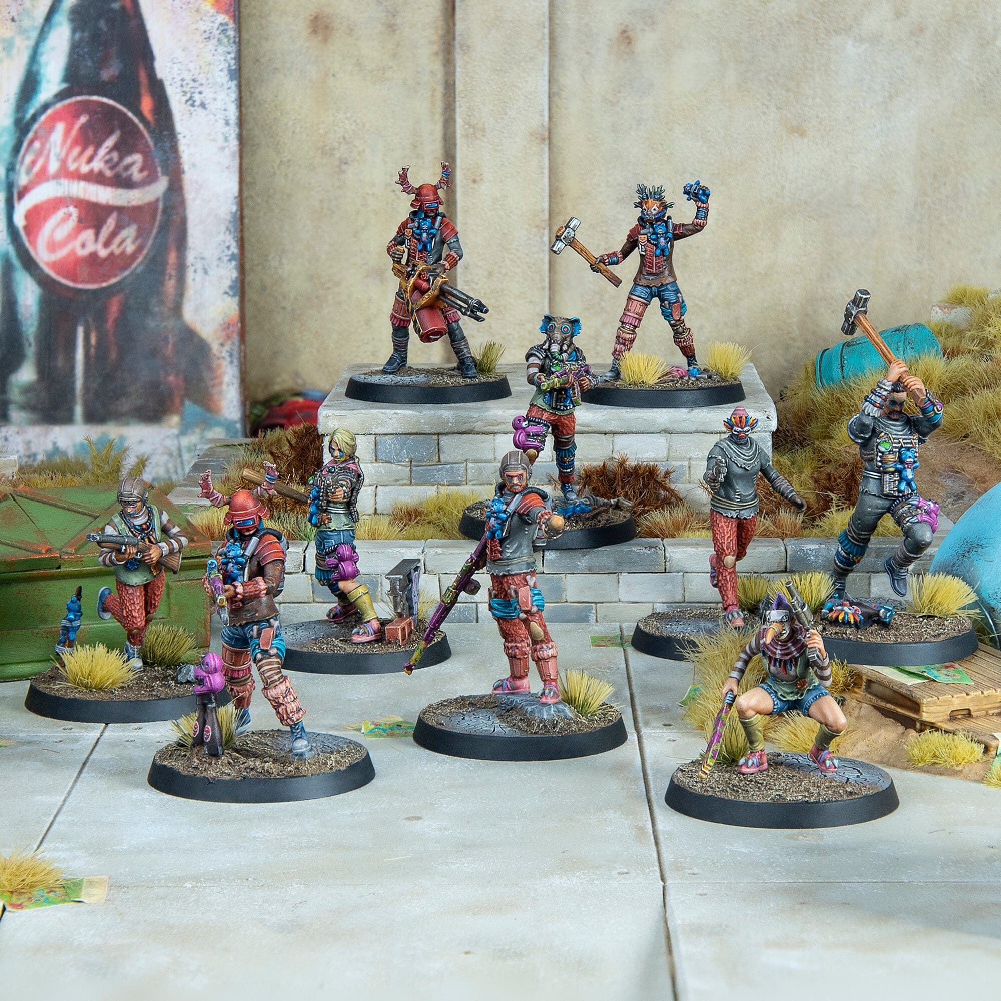 Fallout Miniatures Raiders The Pack 10 miniature 32mm plastica