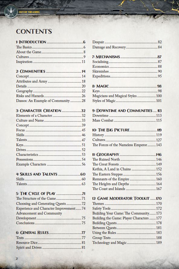 Modiphius Out of the Ashes manuale gioco di ruolo cartaceo