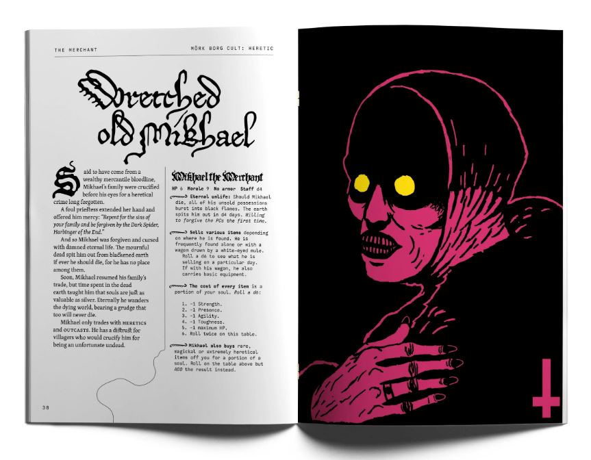 MÖRK BORG CULT Heretic supplemento gioco di ruolo
