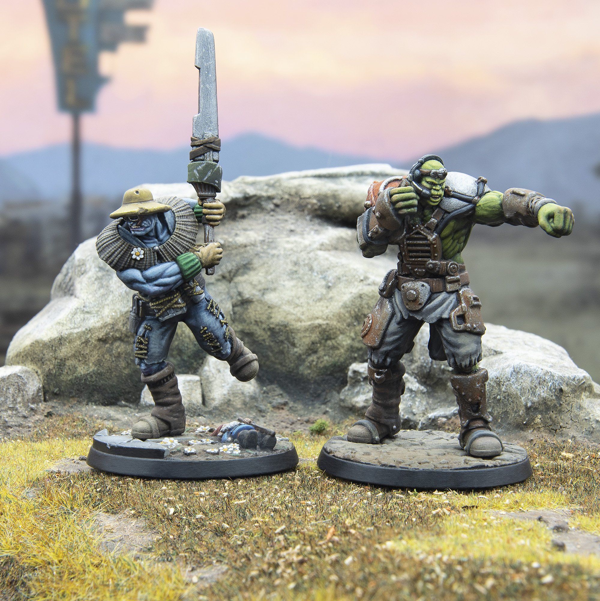 Modiphius Fallout Wasteland Warfare Marcus e Lily set 2 miniature