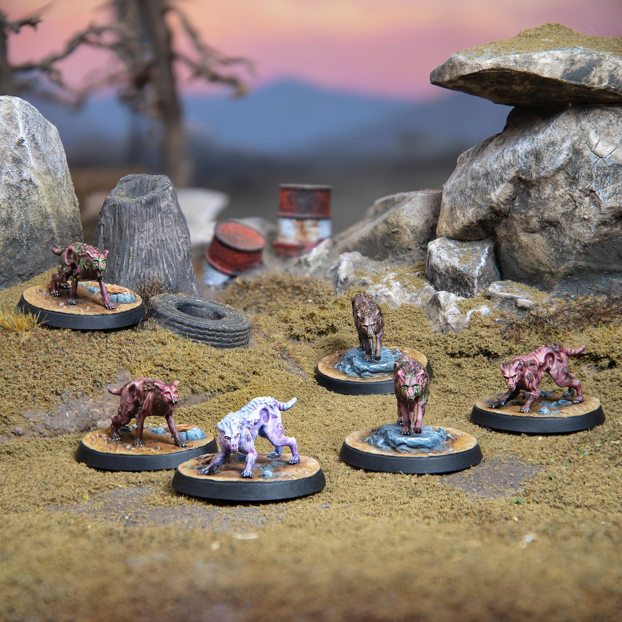 Modiphius Fallout Wasteland Warfare Mongrel Scavenging Pack 6 Resina