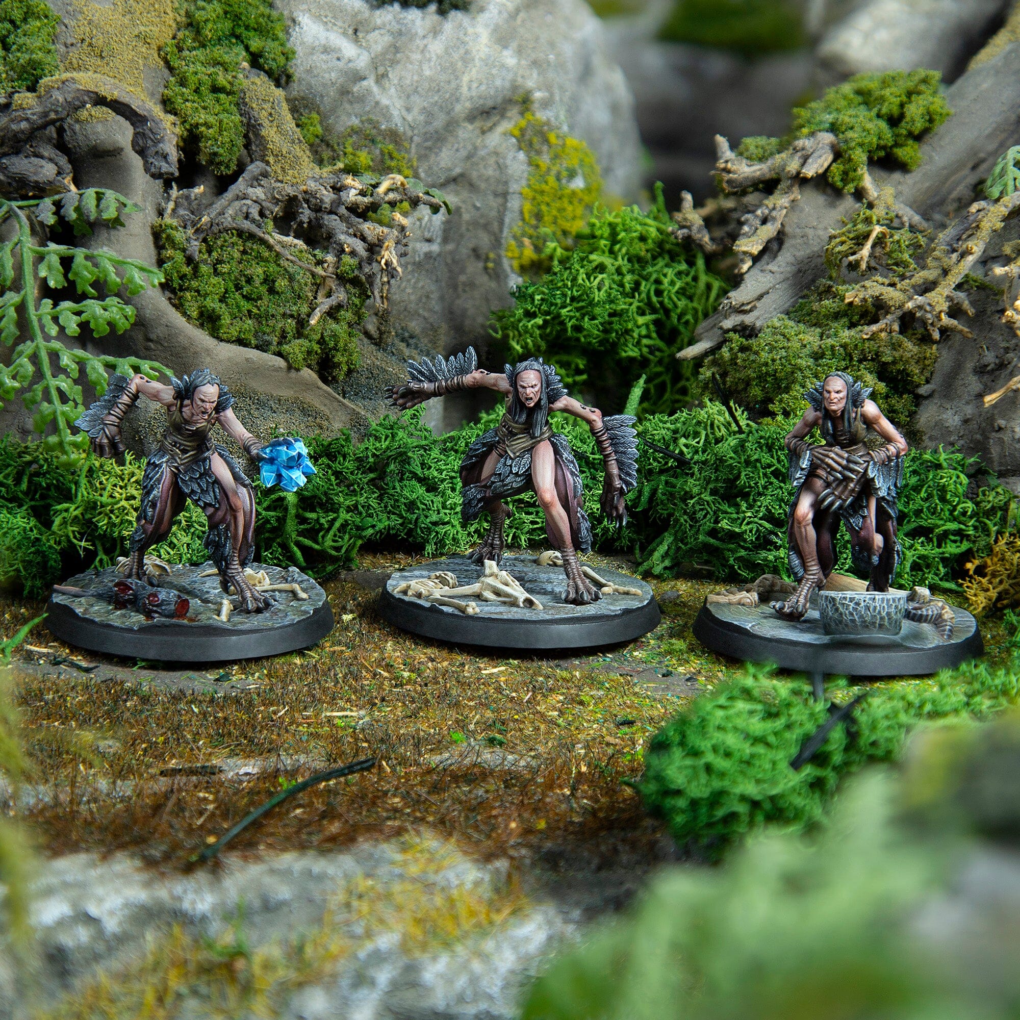 Modiphius Elder Scrolls Hagraven Coven miniature resina 3 pezzi