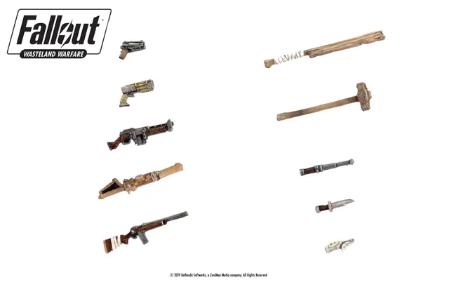 Modiphius Fallout Wasteland Warfare Weapons Upgrade Pack Armi