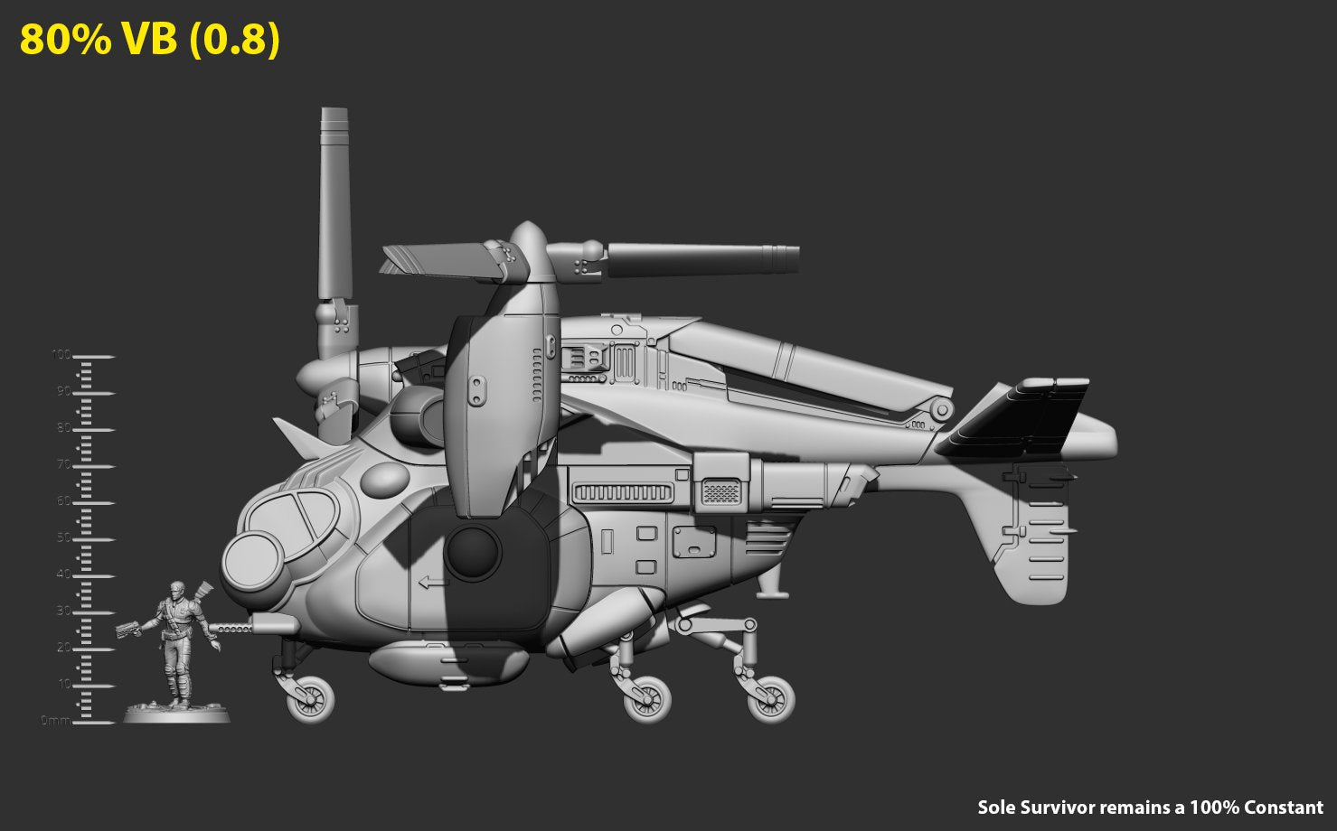 Modiphius Fallout Wasteland Warfare Parked Vertibird file STL