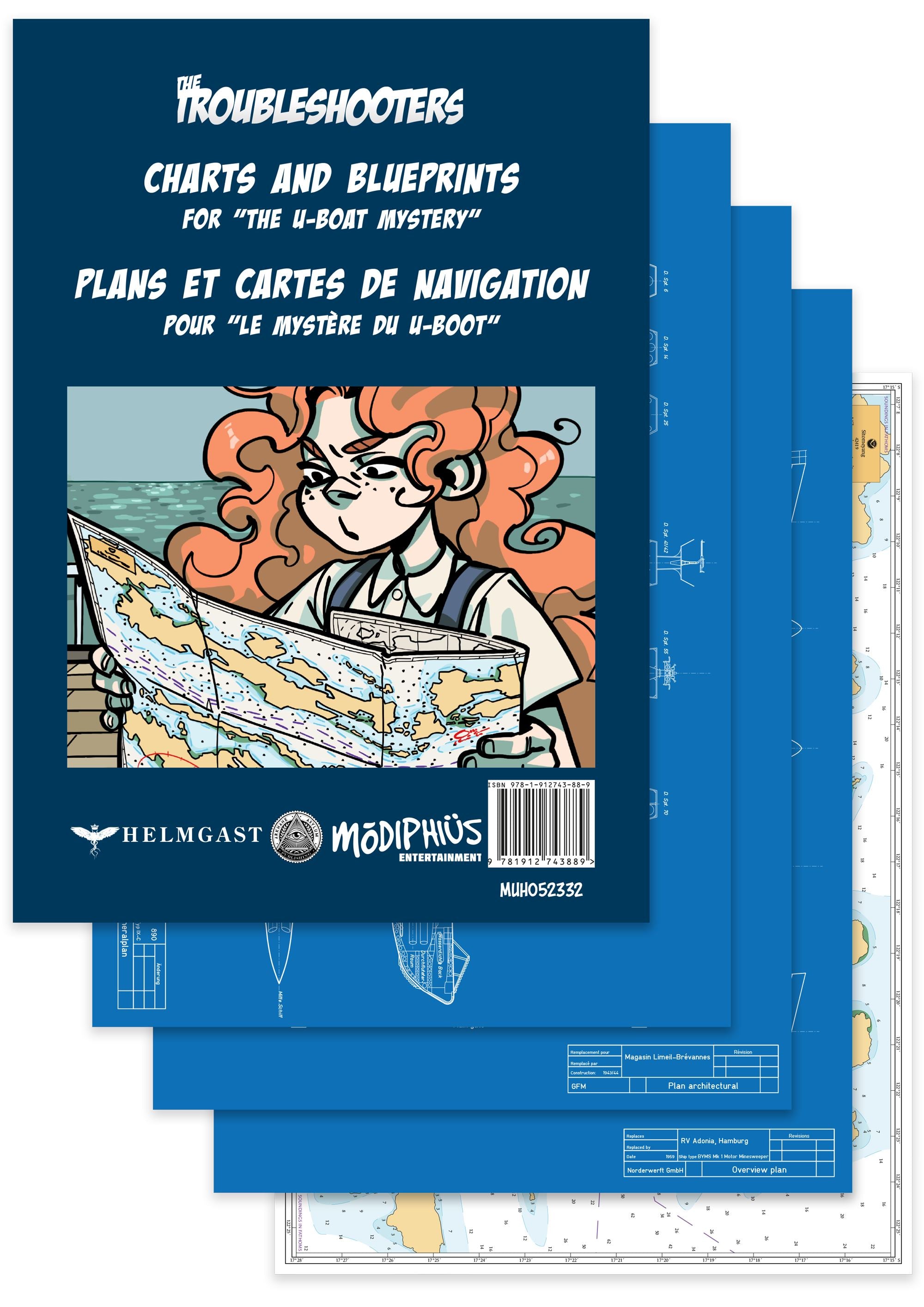 Modiphius The Troubleshooters Charts Blueprints mappe U-Boat