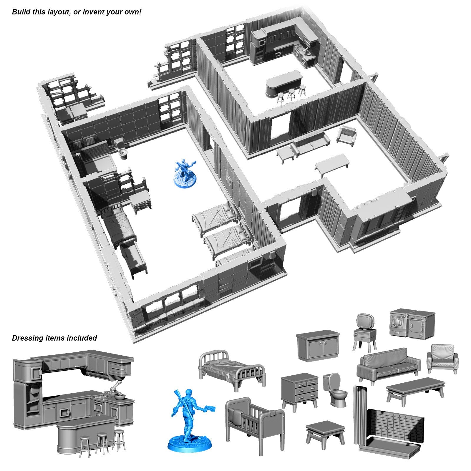 Modiphius Fallout Wasteland Warfare Sanctuary Hill House file STL