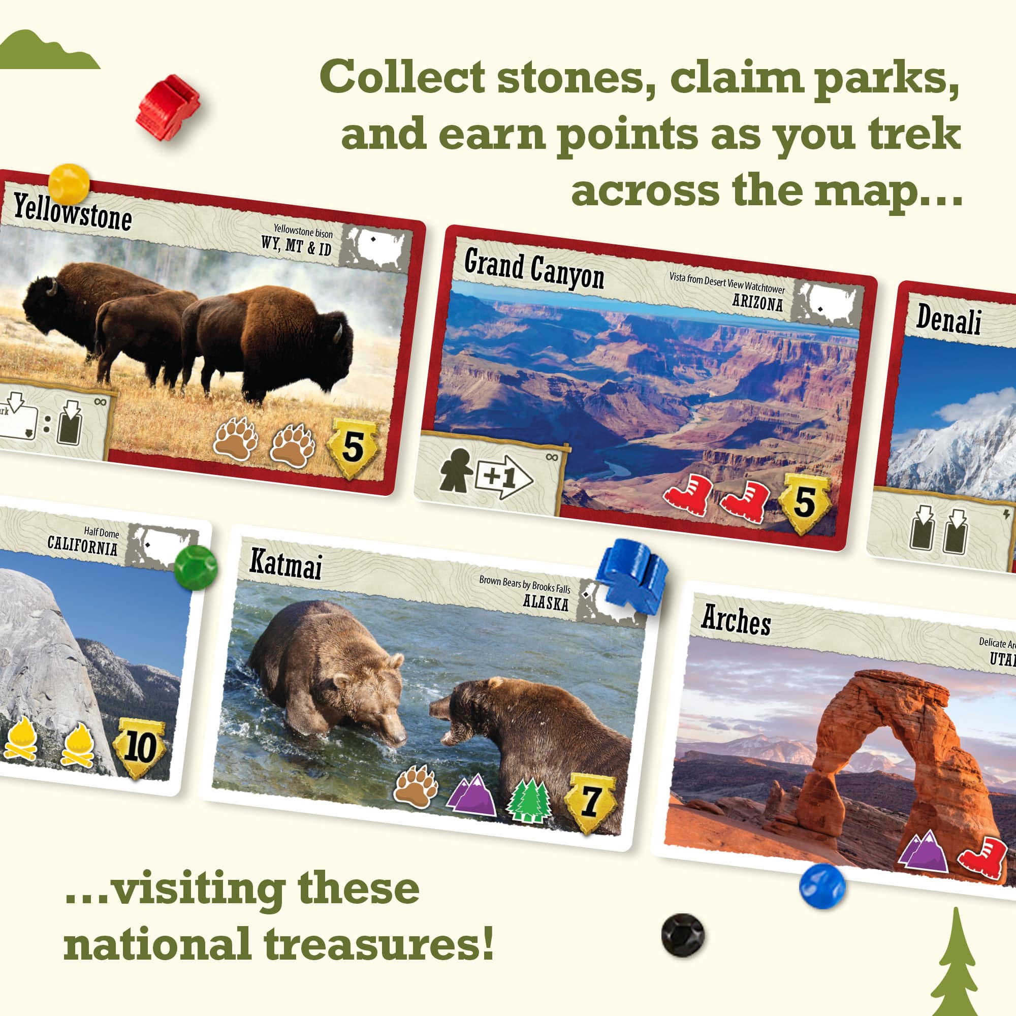 Underdog Games Trekking The National Parks gioco da tavolo terza edizione