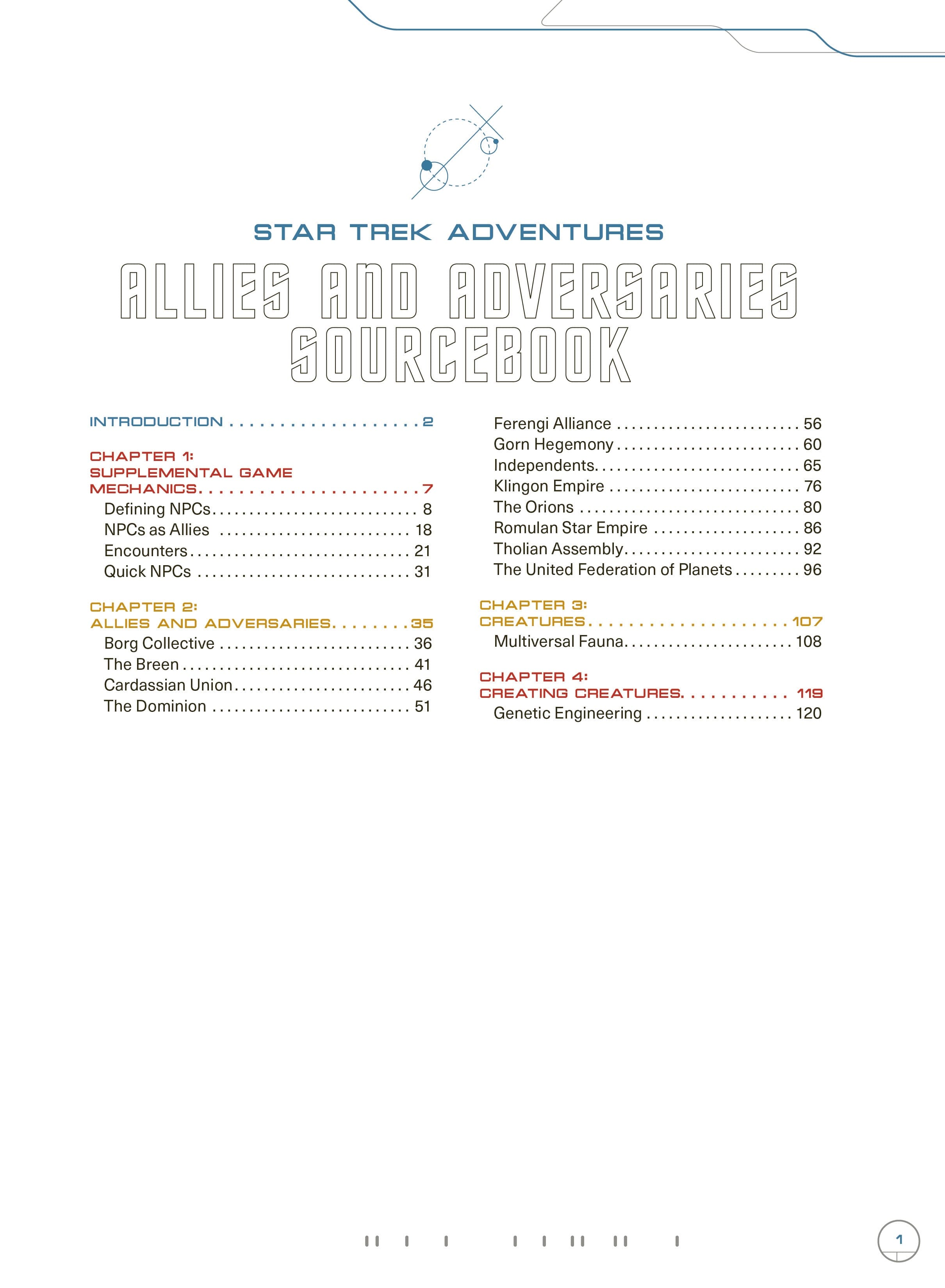 Star Trek Adventures Allies and Adversaries sourcebook pdf 128 pagine