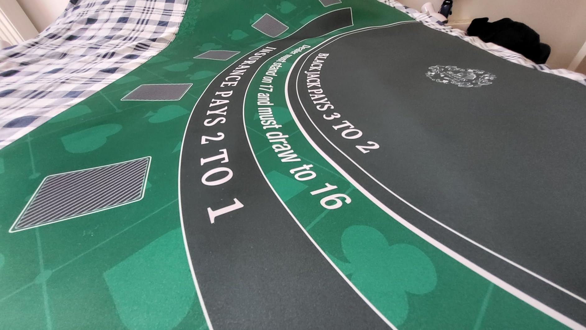 Cards&Co Blackjack tappetino 140x75 cm verde Bullets