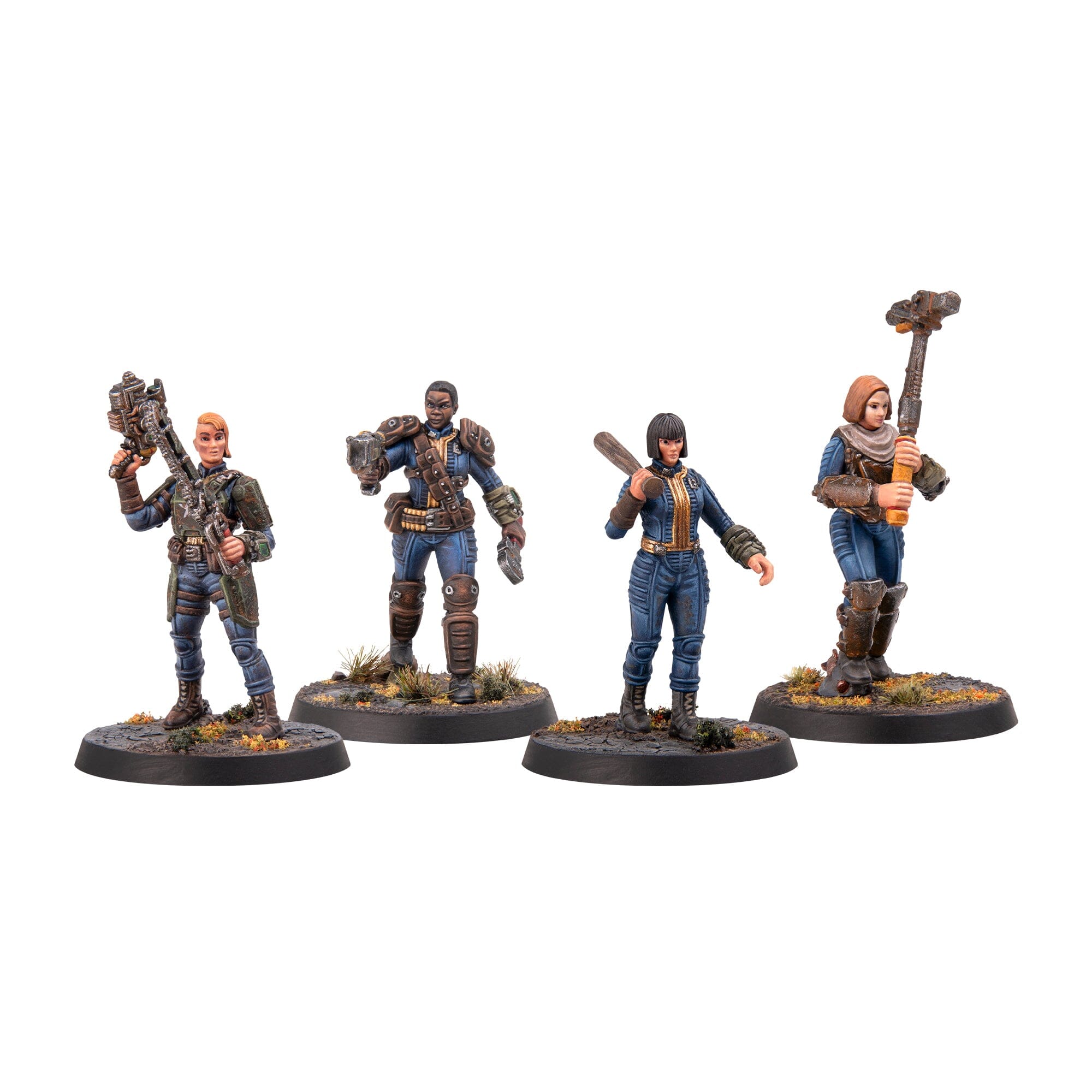 Modiphius Fallout Female Hero Vault Dwellers miniature 4 pezzi plastica
