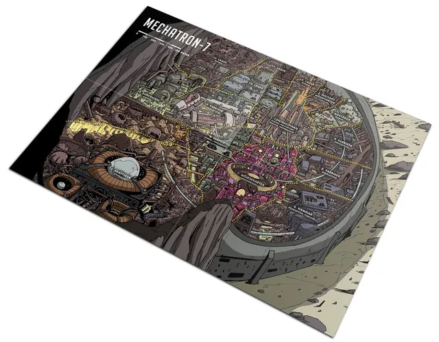 Mutant Mechatron-7 Map mappa fisica GDR 39,5x55,8 cm