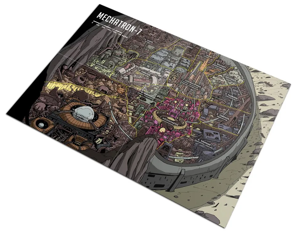 Mutant Mechatron-7 Map mappa fisica GDR 39,5x55,8 cm