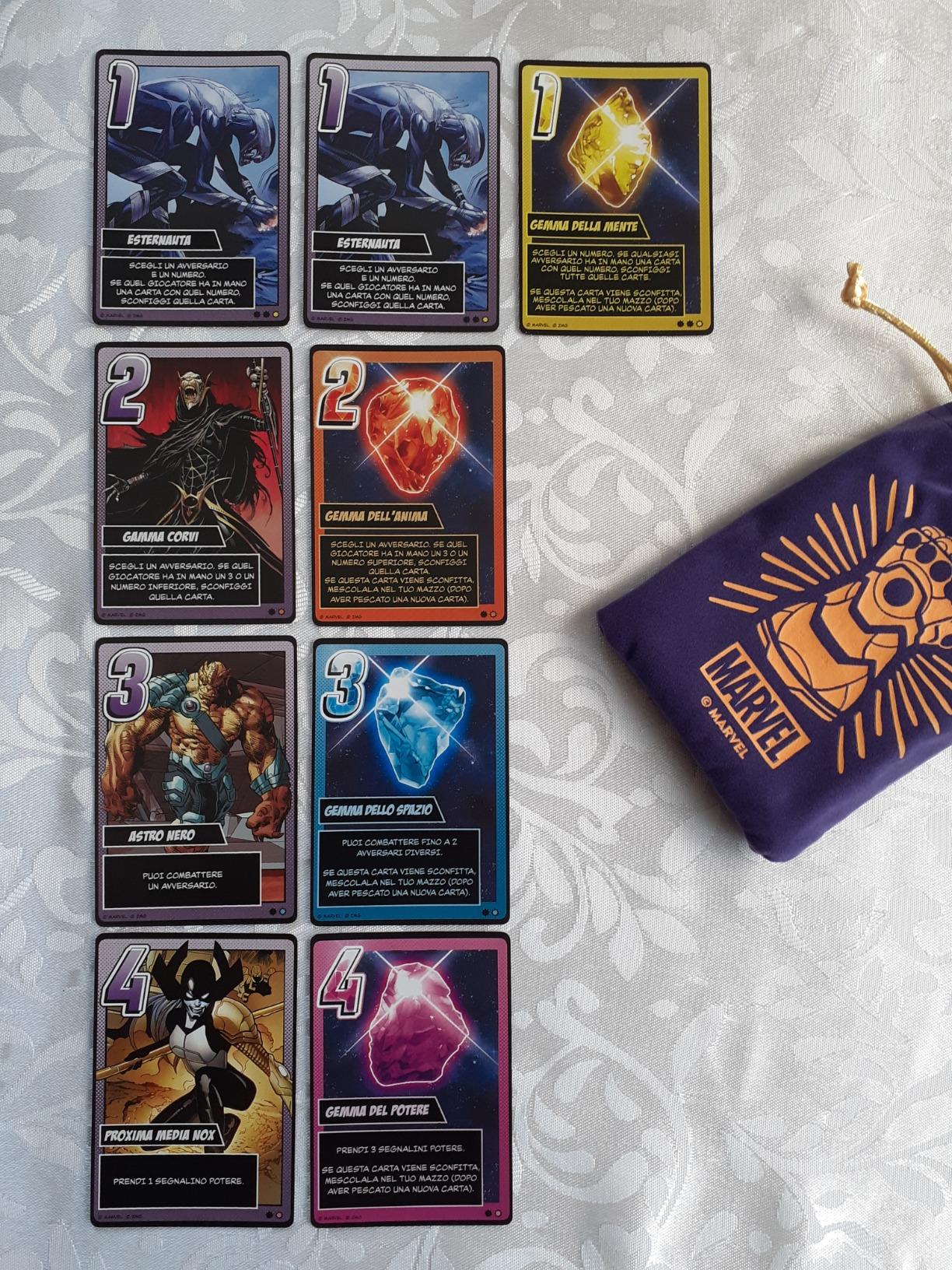 Marvel Il Guanto dell'Infinito gioco di carte Thanos 2-6 giocatori