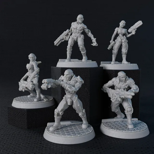 Five Parsecs Converted Bundle file STL 32mm 5 miniature resina