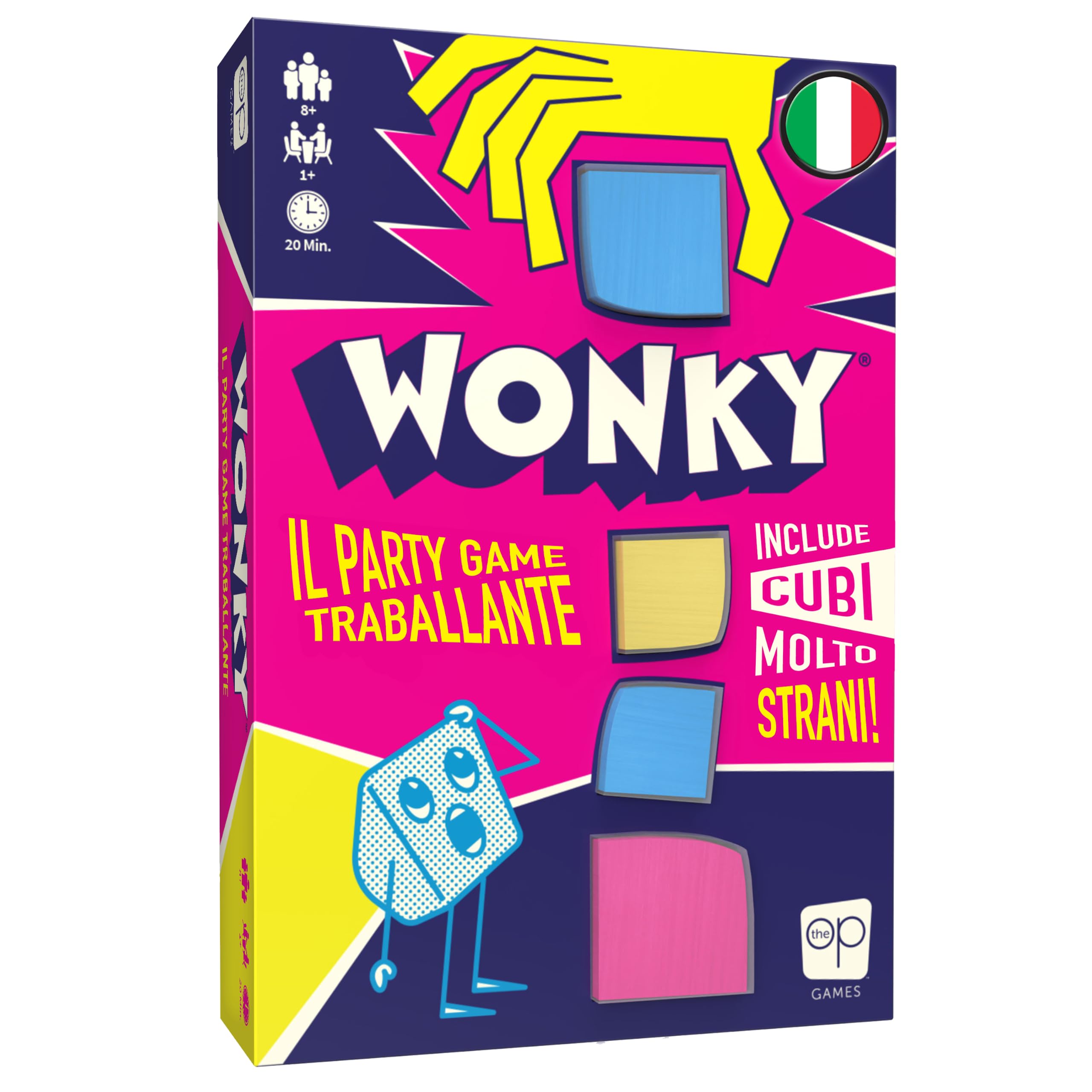 Asmodee Wonky party game di destrezza con cubi legno edizione italiana
