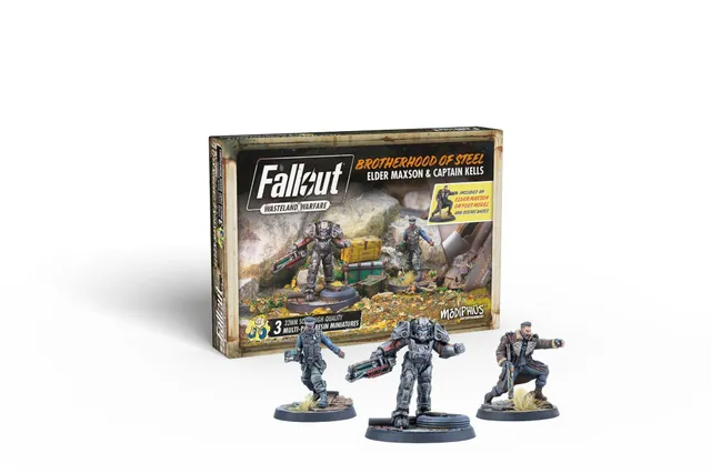 Modiphius Fallout Wasteland Warfare Brotherhood Maxson Kells miniature 2pz