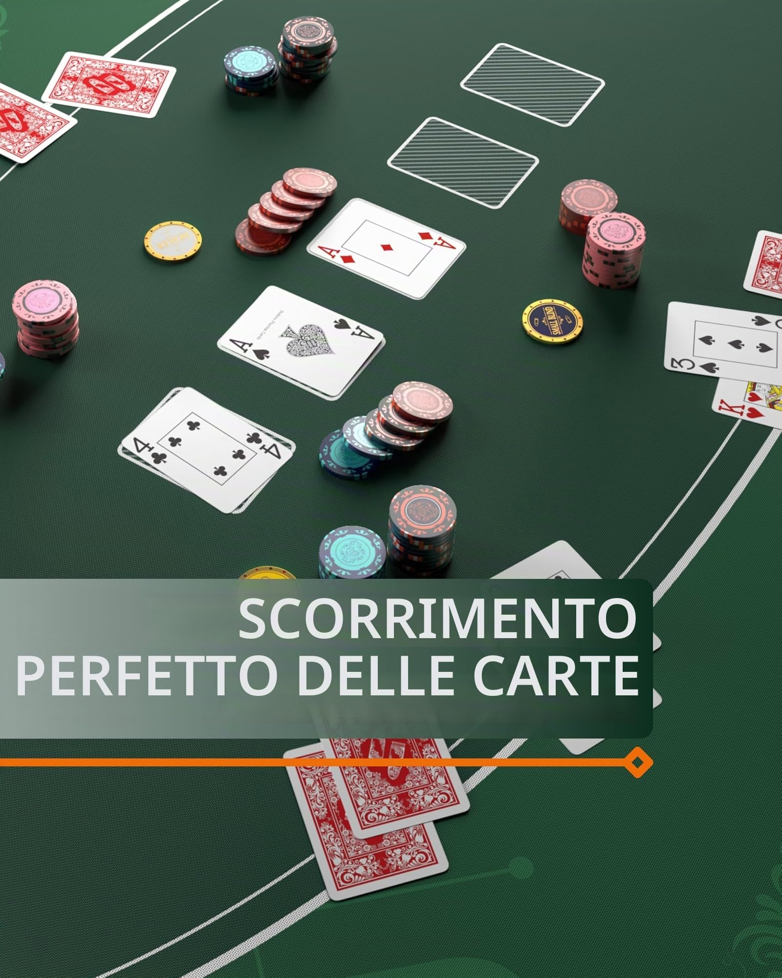 Bullets Tappetini da poker Tappetino Poker Verde 200x100 cm