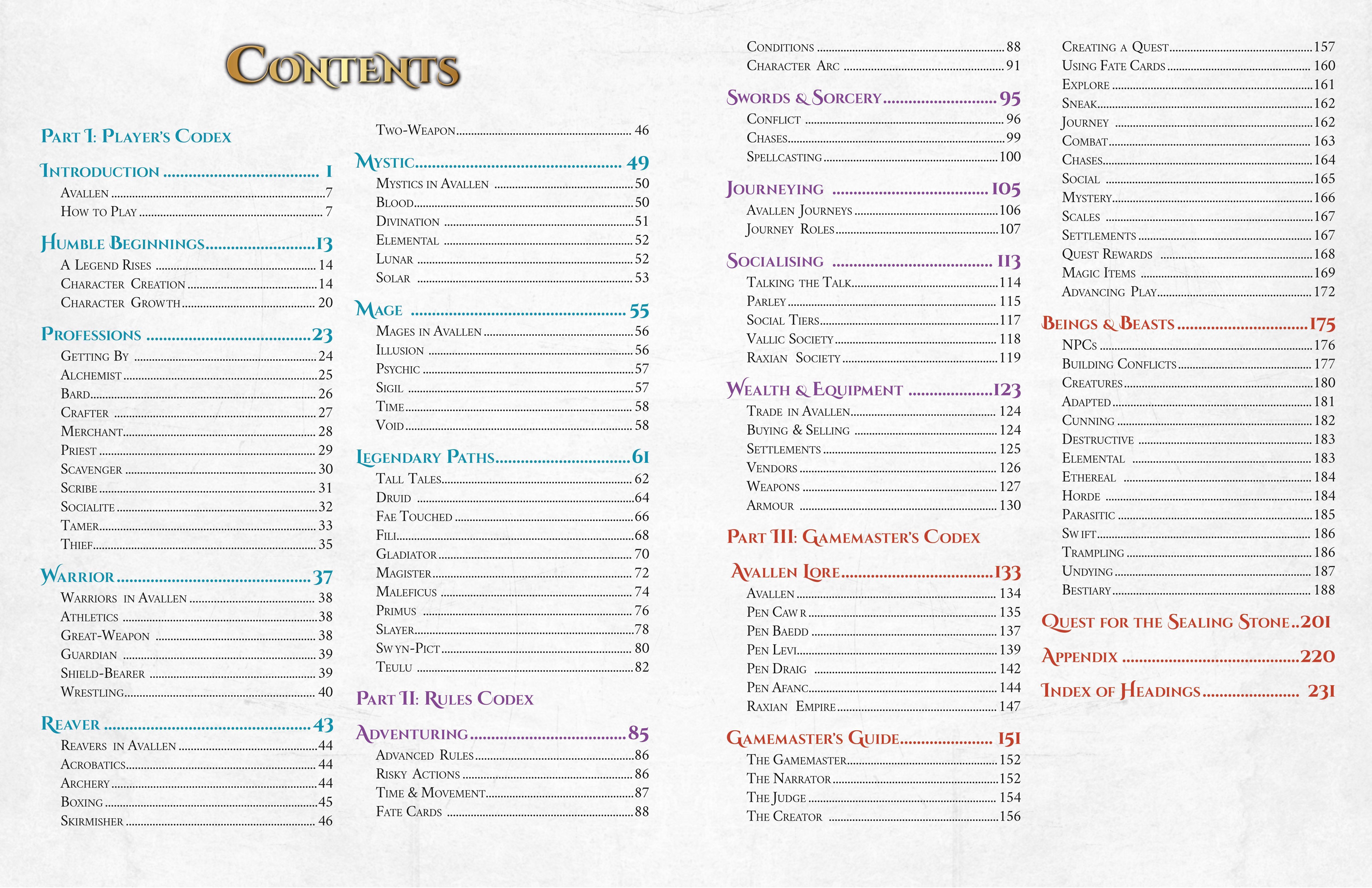 Modiphius Legends of Avallen Core Rulebook gioco di ruolo PDF 244 pp