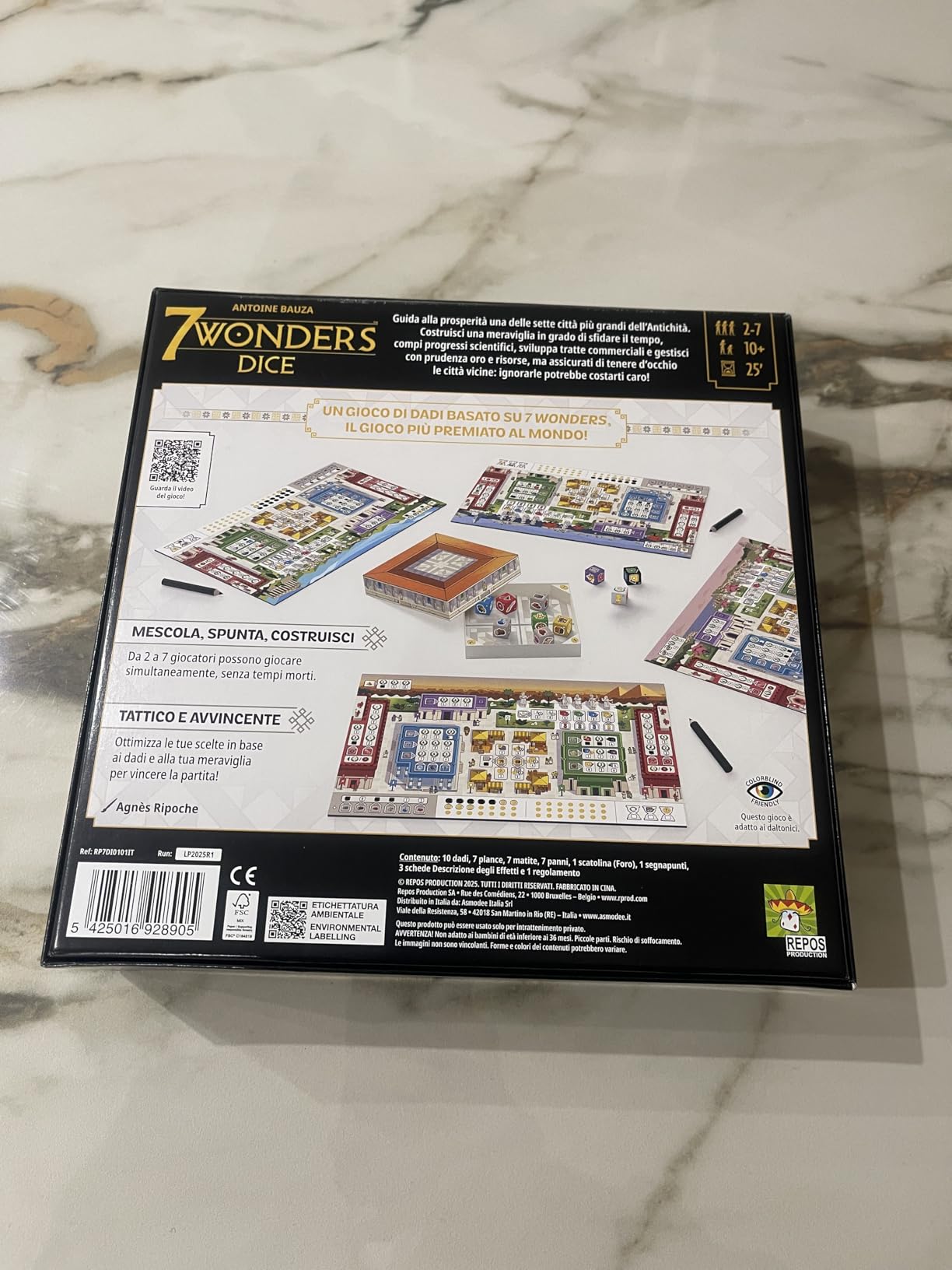 Asmodee 7 Wonders Dice gioco da tavolo roll & write italiano