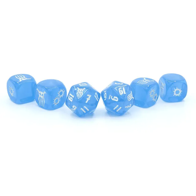 Achtung! Cthulhu 2d20 Blauer Kristall Set Dadi 6 pezzi