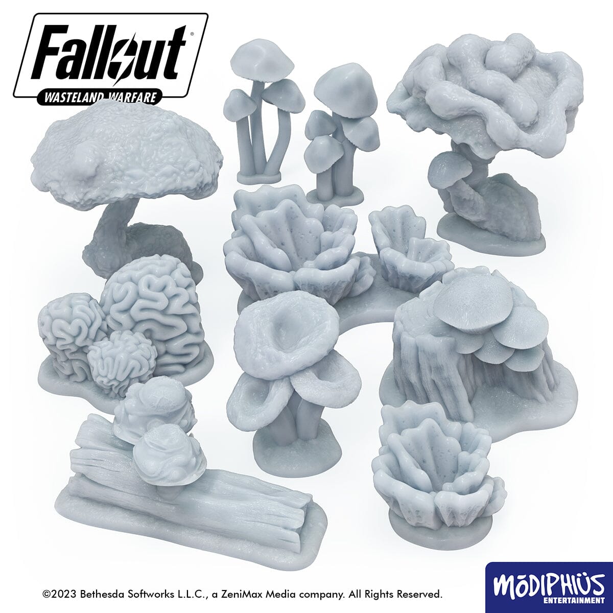 Modiphius Fallout Wasteland Warfare Funghi STL 10 basette