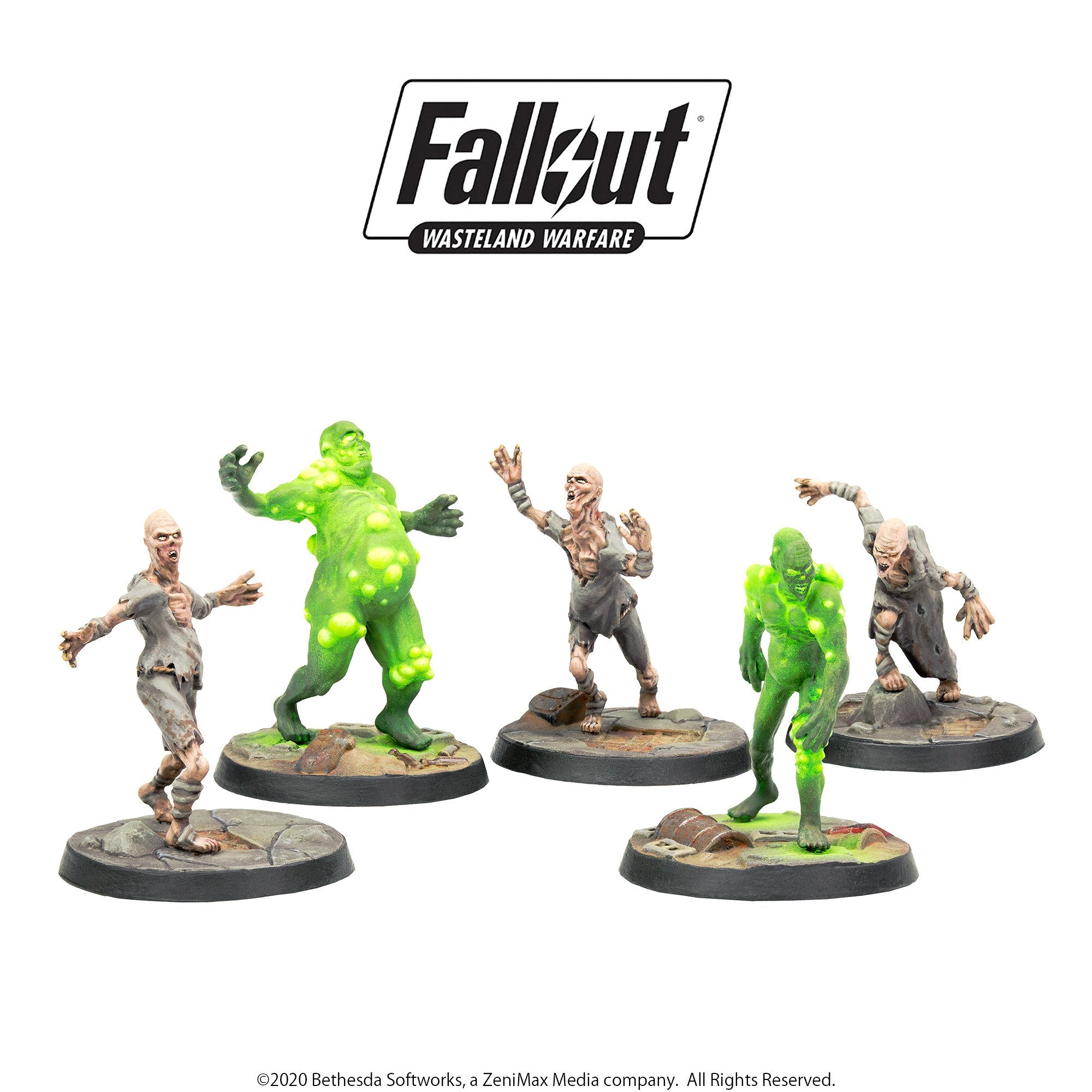Modiphius Fallout Wasteland Warfare Creatures Ghouls miniature 5 pezzi