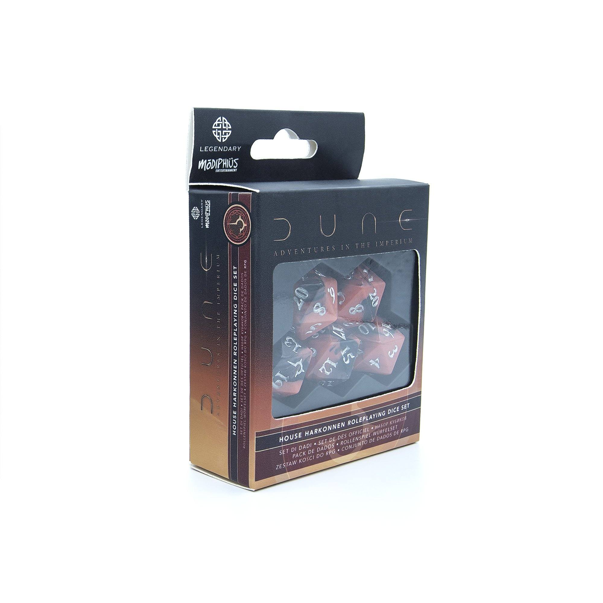 Modiphius Dune Adventures in the Imperium Set Dadi Harkonnen rosso