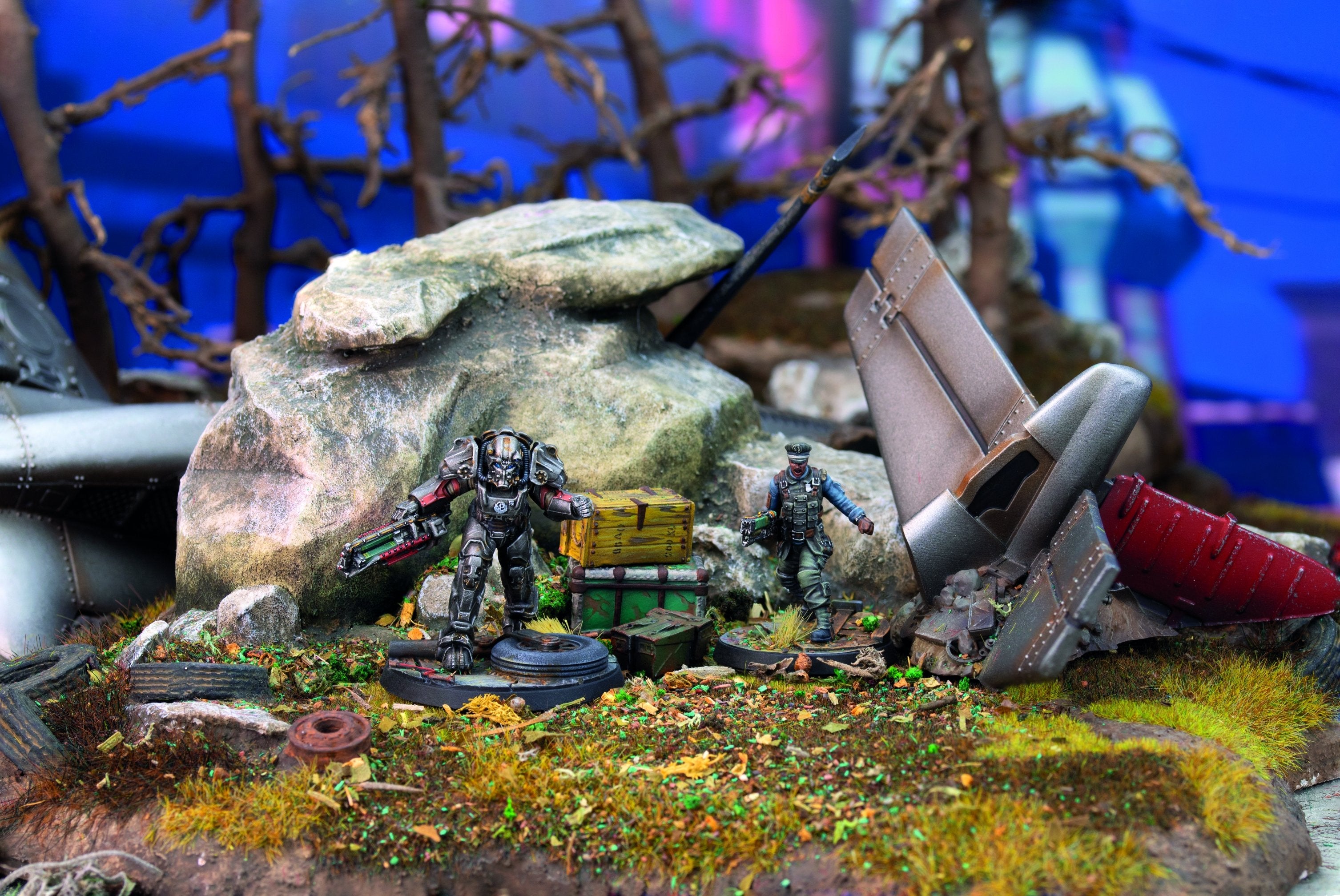 Modiphius Fallout Wasteland Warfare Brotherhood Maxson Kells miniature 2pz