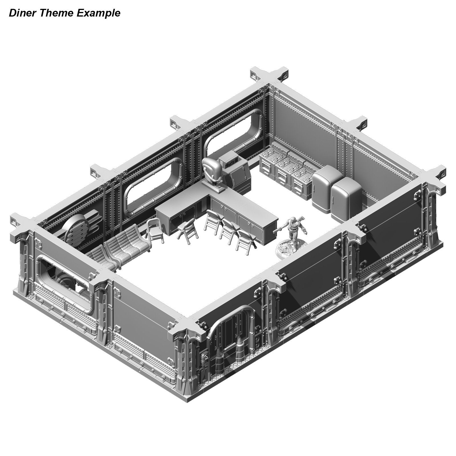 Fallout Wasteland Warfare Vault Interior file STL arredi