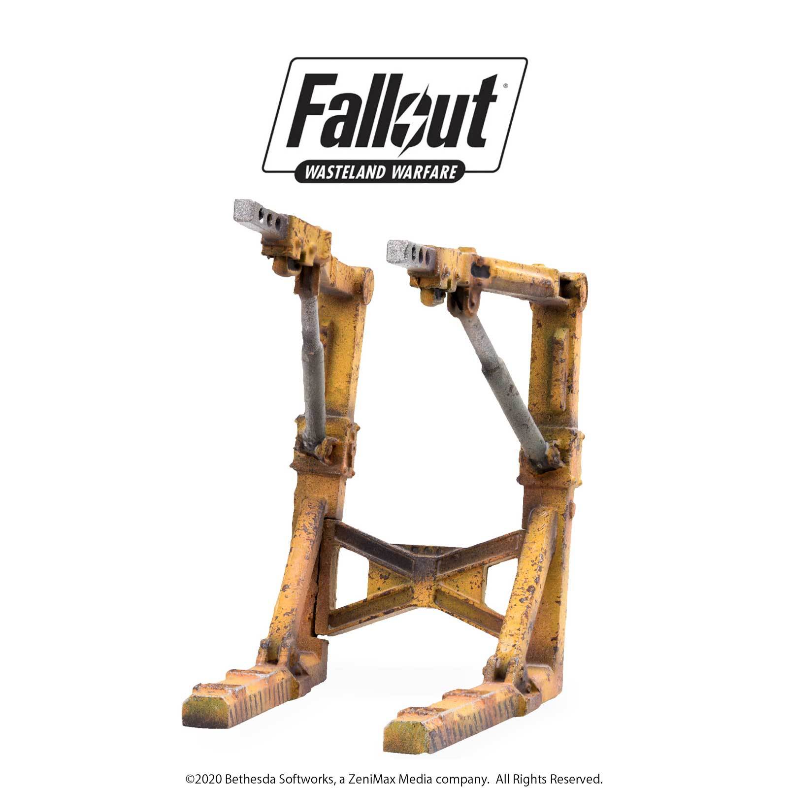 Modiphius Fallout Wasteland Warfare Settlement Work Benches scenico
