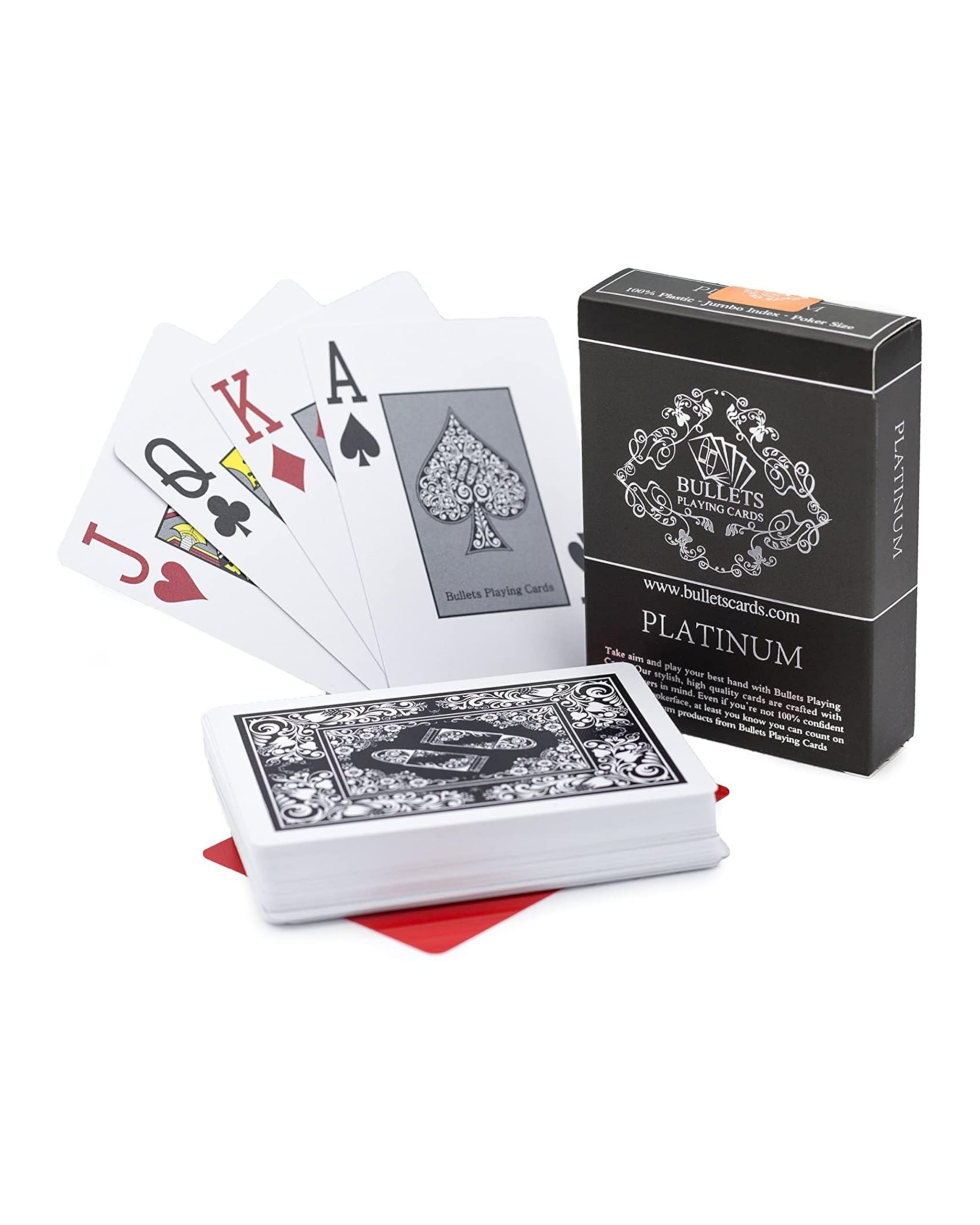 Bullets Platinum Carte da Poker Plastica Indice Jumbo premium