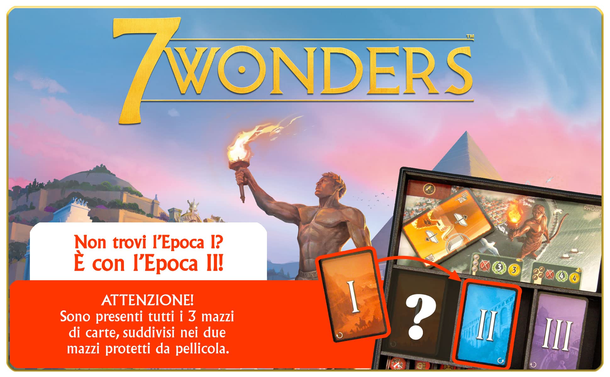 Asmodee 7 Wonders Gioco Base gioco tavolo strategia 3-7 giocatori