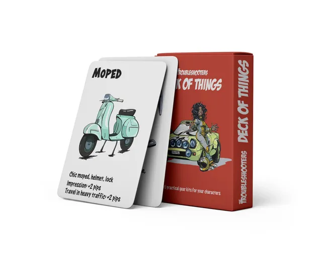 The Troubleshooters Equipment Cards PDF 54 carte equipaggiamento