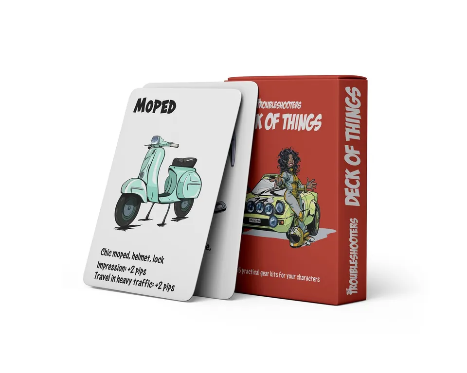 The Troubleshooters Equipment Cards PDF 54 carte equipaggiamento