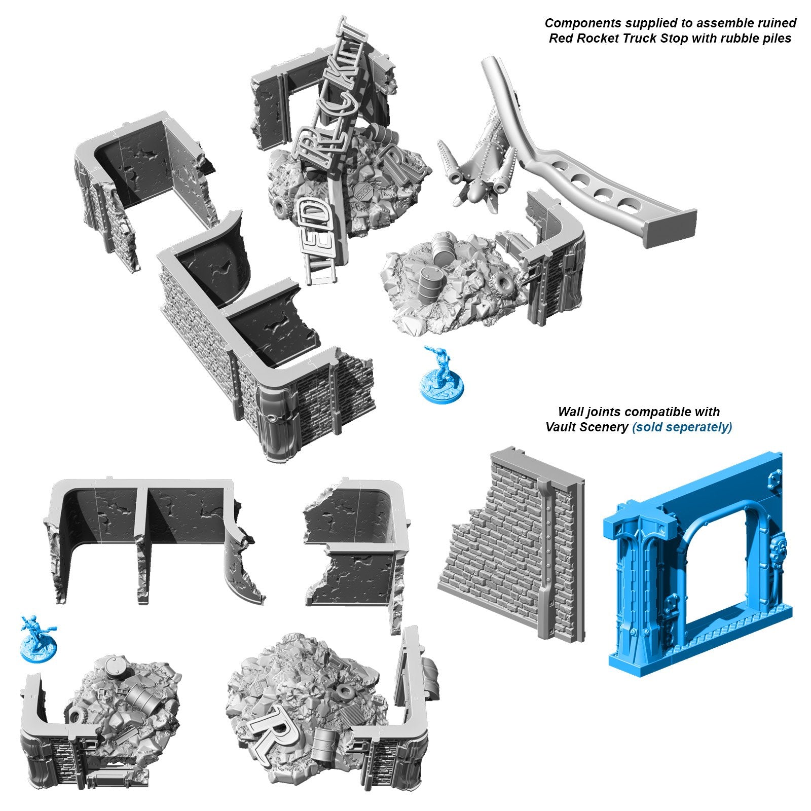 Modiphius Fallout Wasteland Warfare Ruined Red Rocket file STL scenario