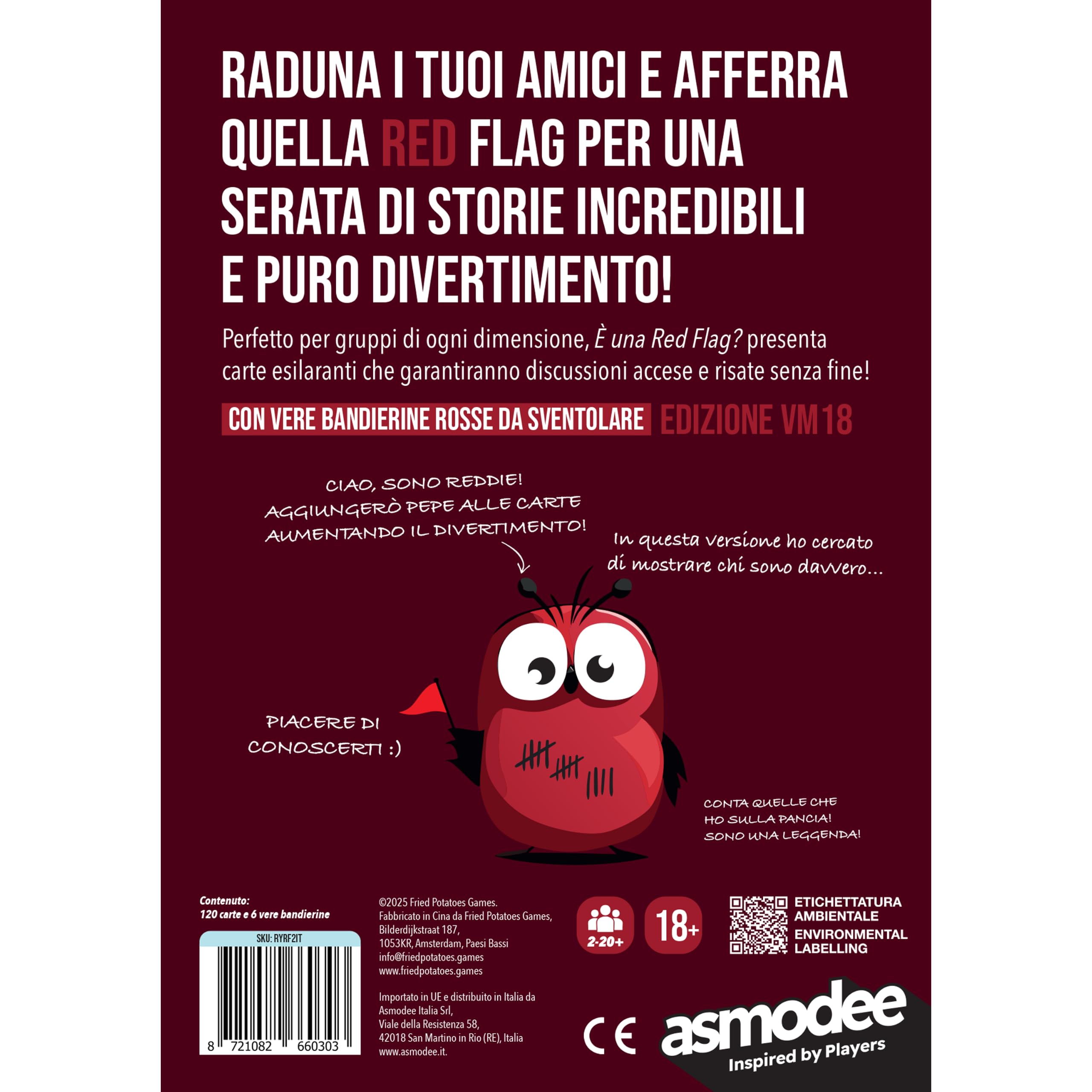 Asmodee Party Games È una Red Flag? Edizione VM18 gioco carte 18+