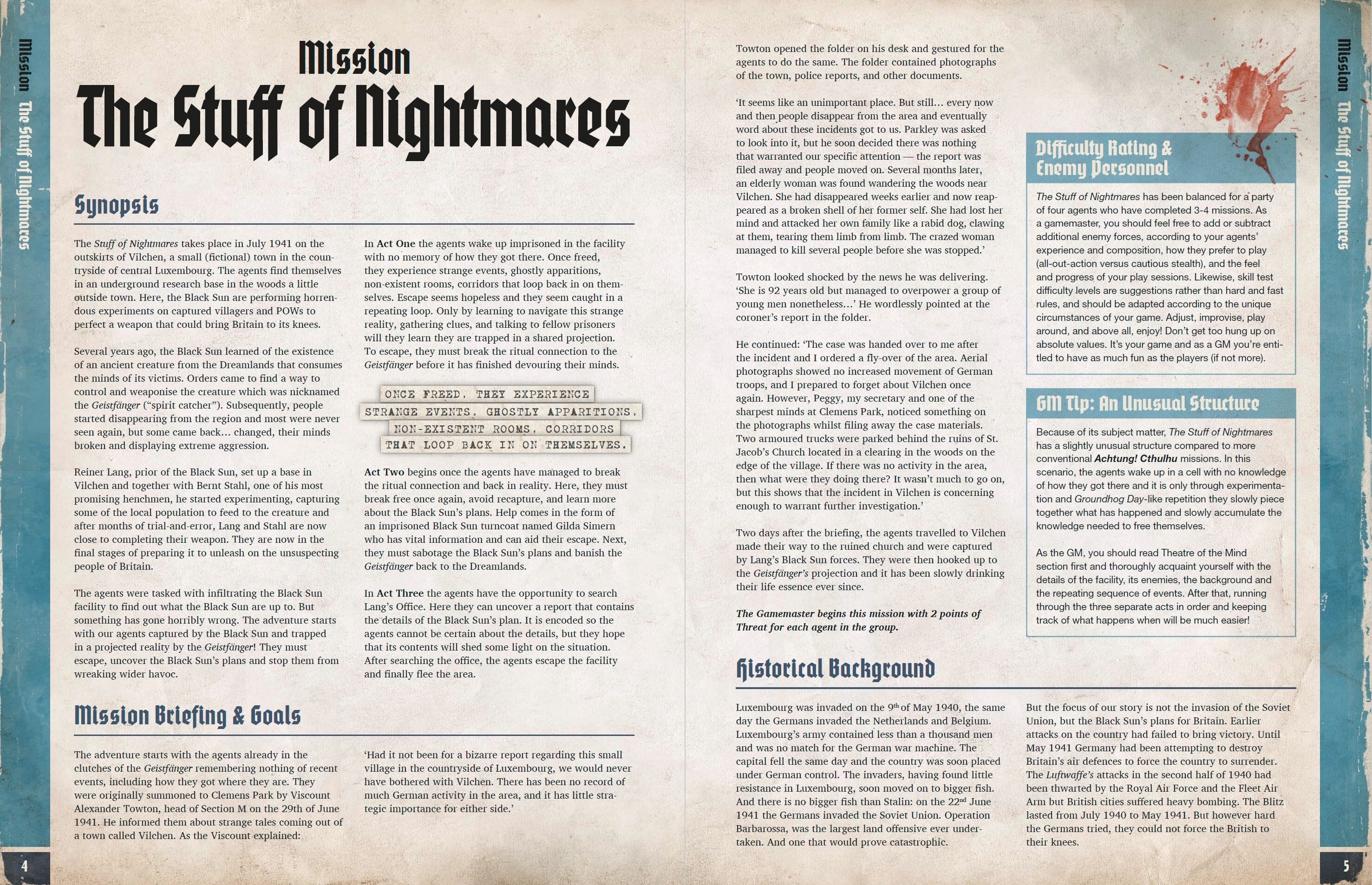 Achtung Cthulhu Stuff of Nightmares avventura GDR PDF 33 pagine