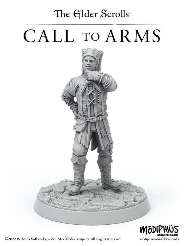Modiphius Elder Scrolls Call to Arms Cicero miniatura STL 32mm