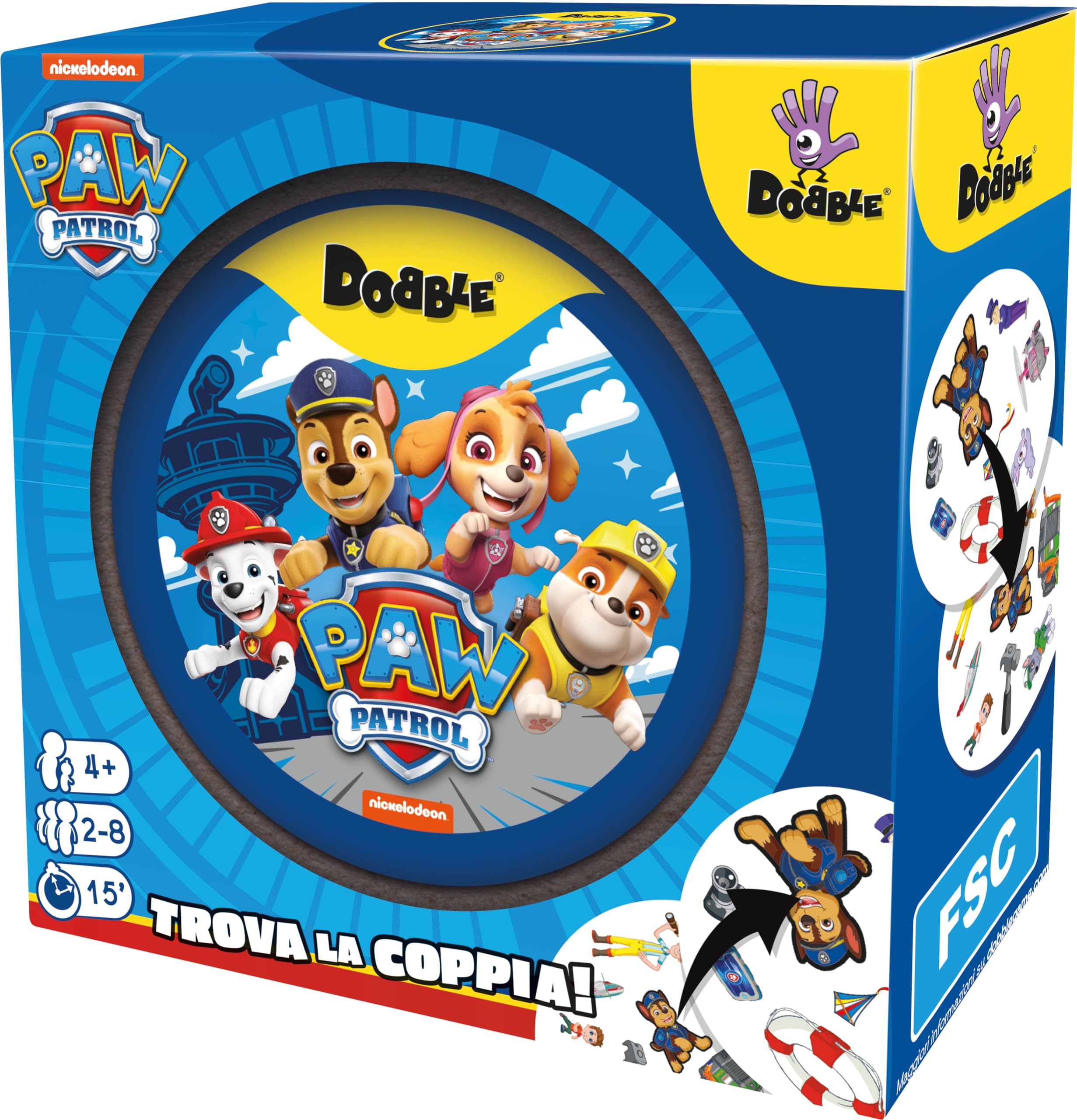 Asmodee Dobble Paw Patrol Blu Gioco di Carte 2-8 giocatori