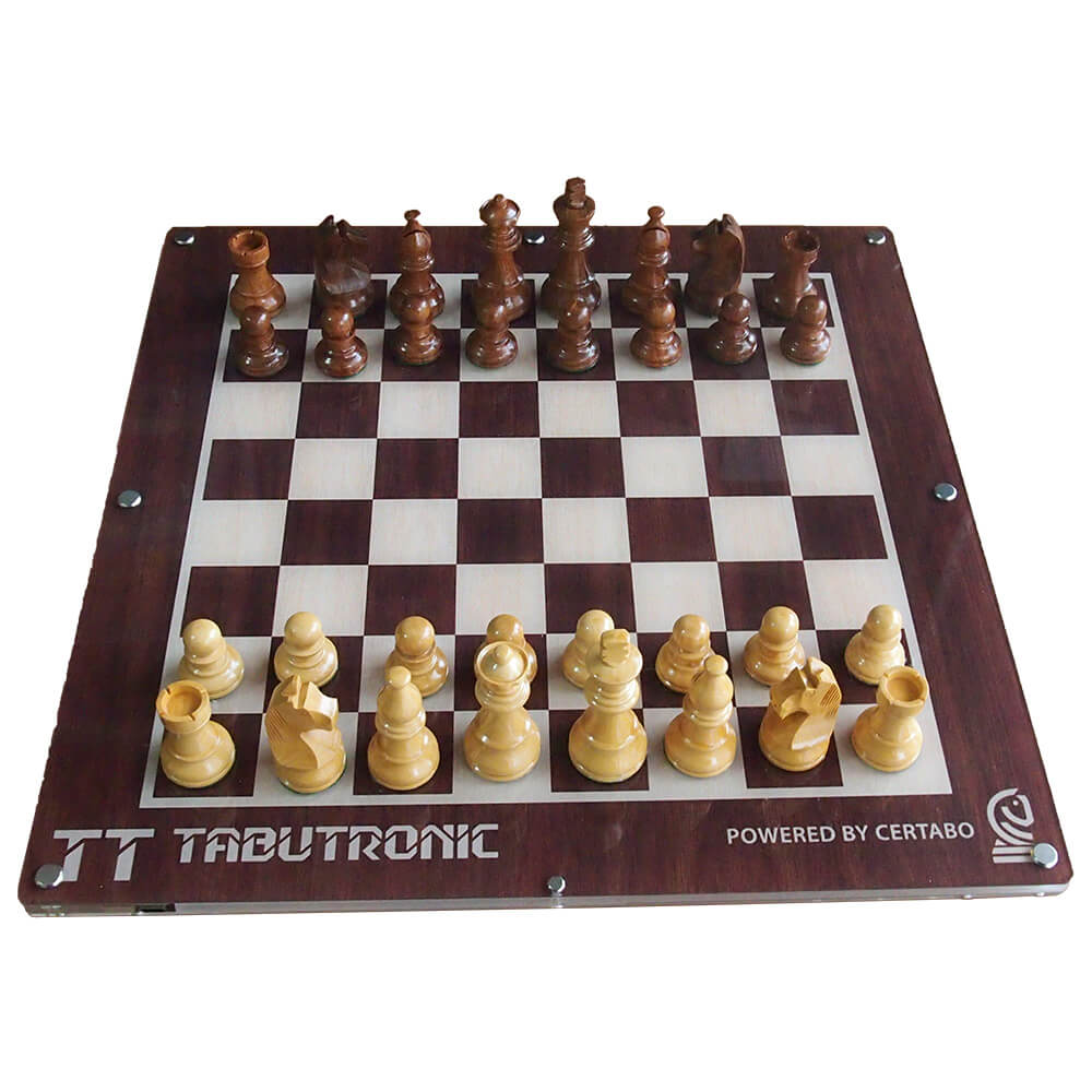 Tabutronic Cerno 35mm scacchiera elettronica noce con chip 20mm