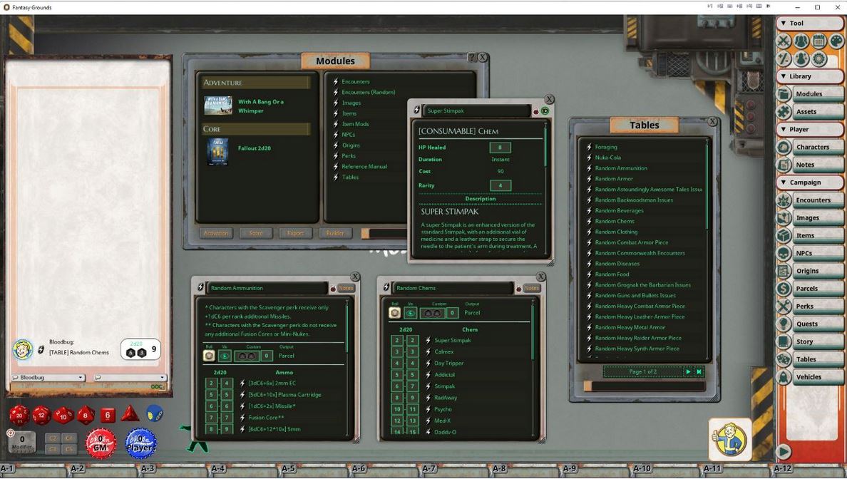 Modiphius Fallout 2d20 Manuale Base Fantasy Grounds VTT