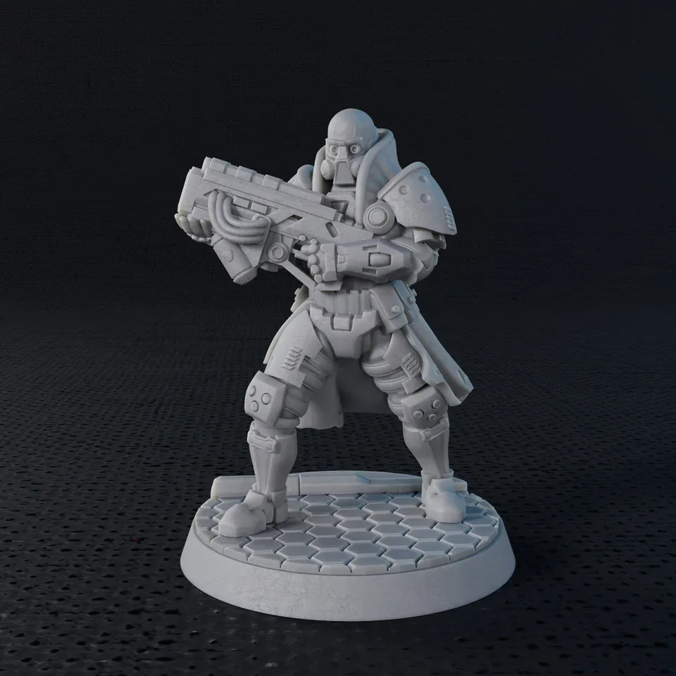 Modiphius Five Parsecs From Home Hero 3 The Tank miniatura STL 32mm