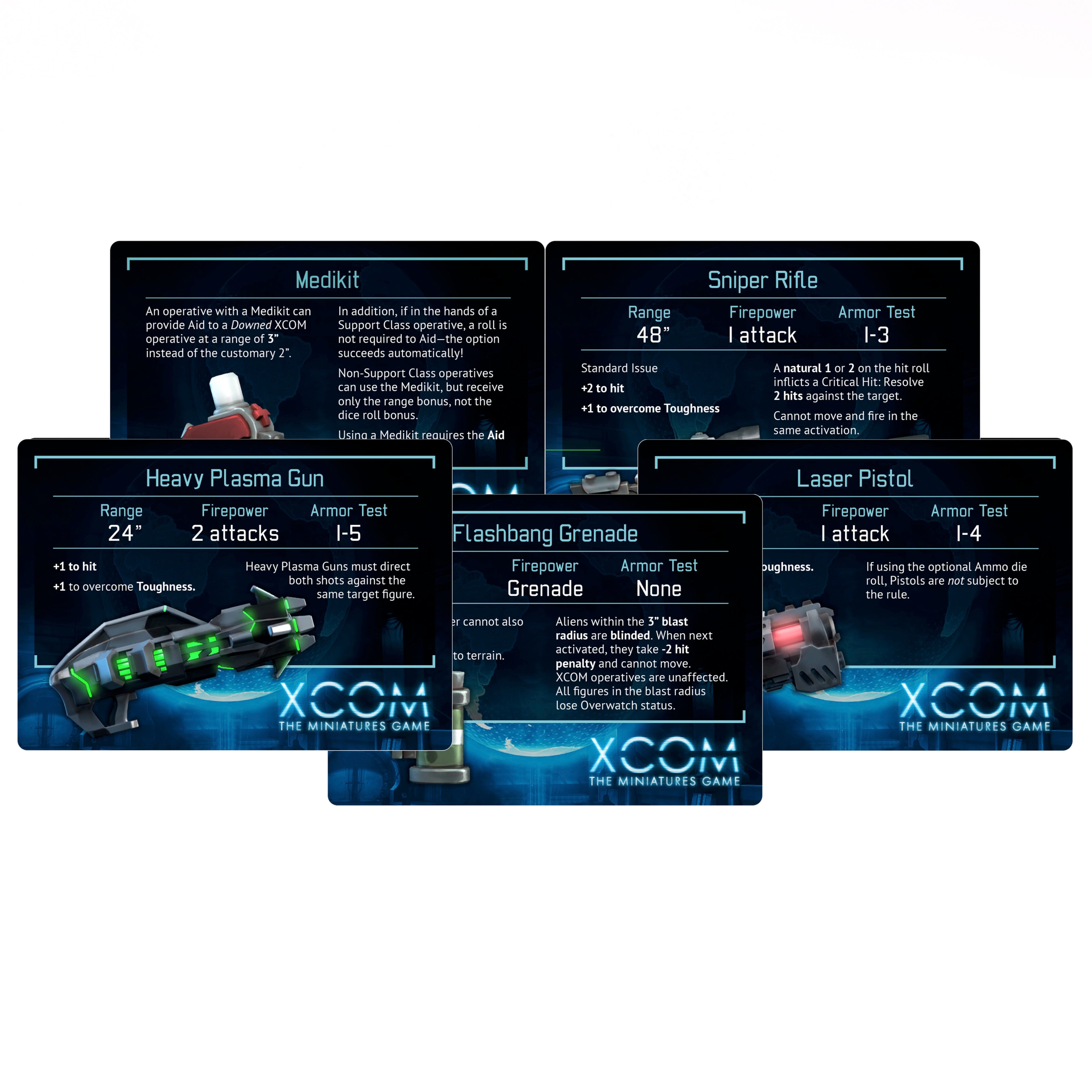 Modiphius XCOM Miniatures Game Reference Card Pack 60 carte