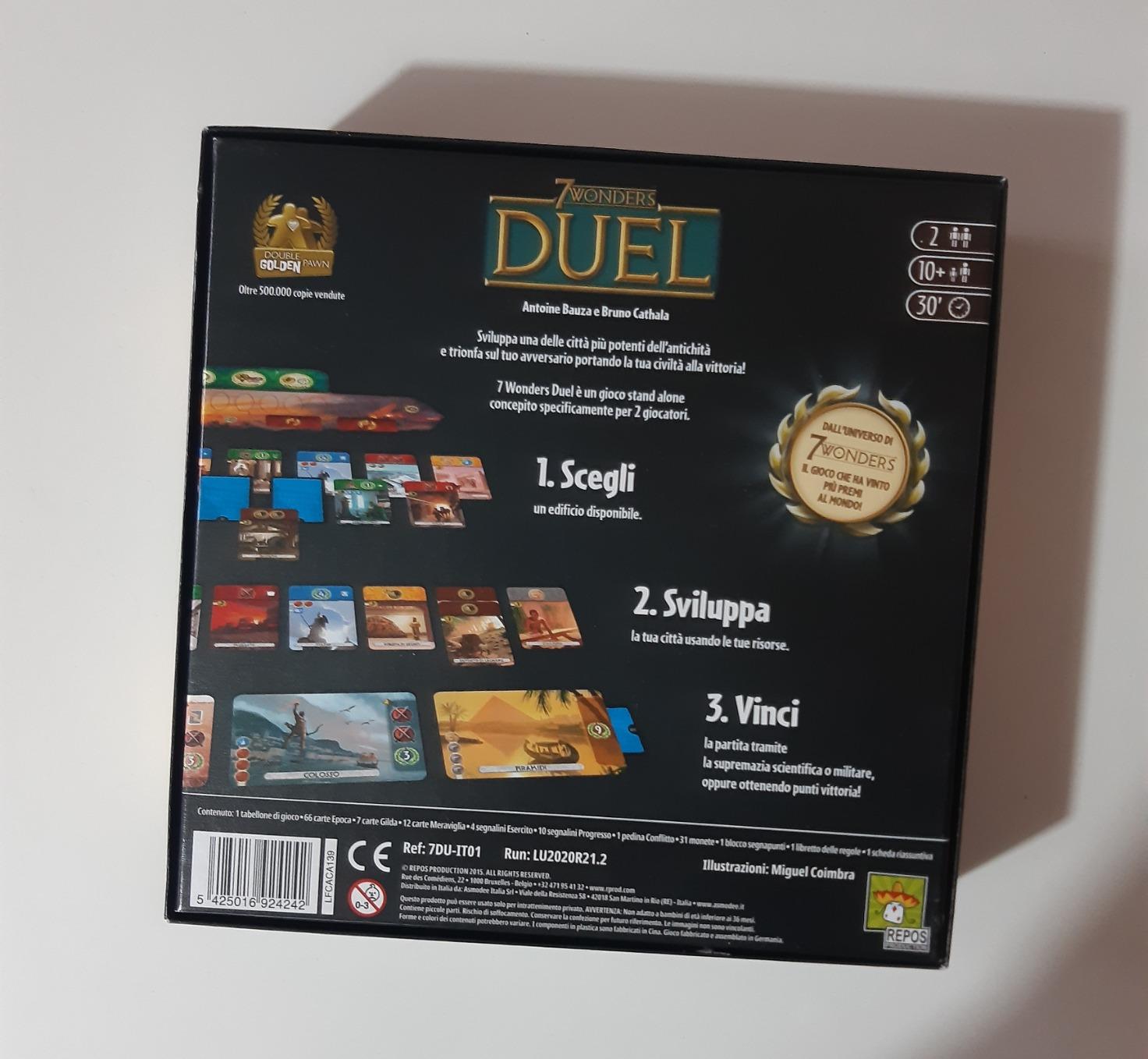 Asmodee 7 Wonders Duel gioco strategia 2 giocatori italiano