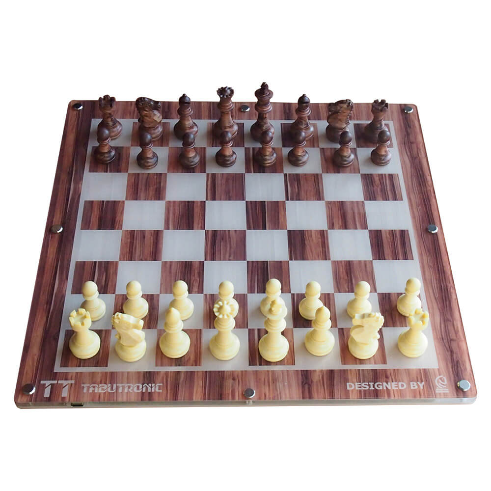Tabutronic Sentio 35 Macassar scacchiera elettronica pezzi wood look