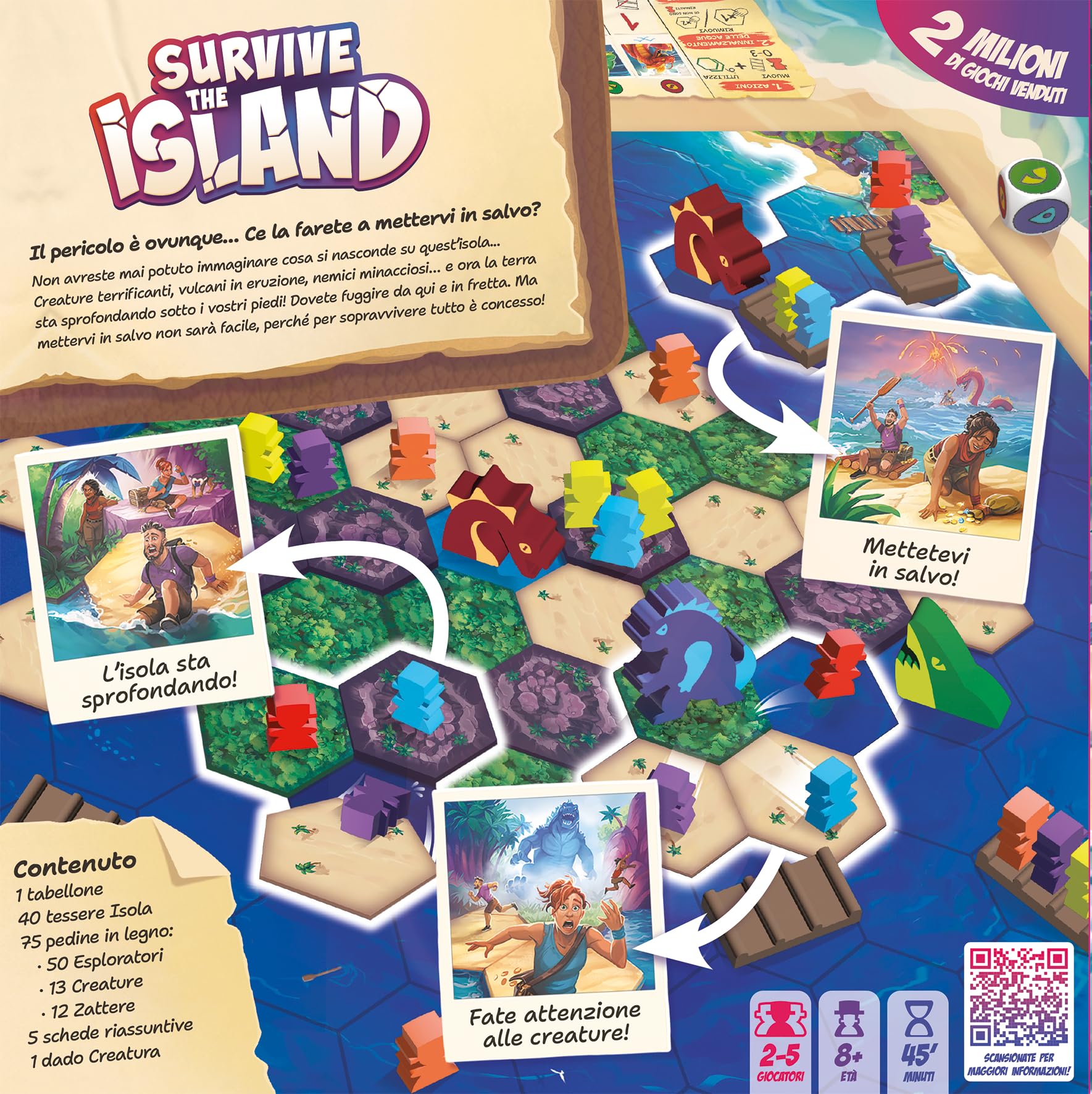 Asmodee Survive the Island Gioco da Tavolo Avventura Italiano