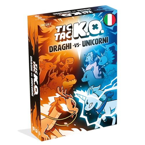Asmodee Tic Tac K.O. Draghi Vs Unicorni carte da gioco